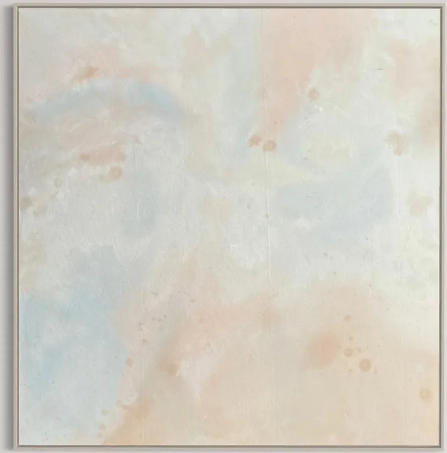 A pale abstract wash painting by Her Name is Mauve.